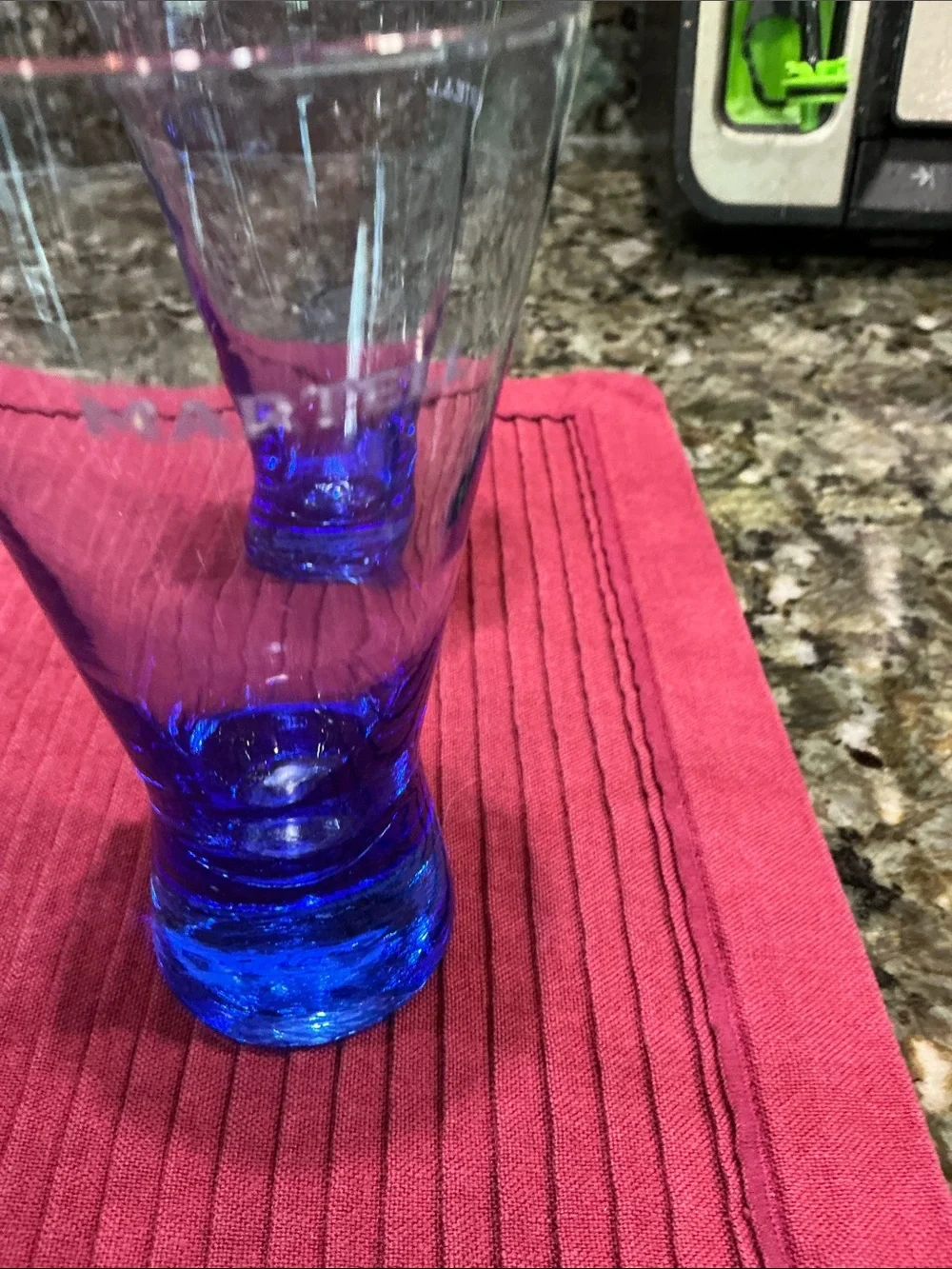 Martell Cognac glasses -Set of 4 Cobalt blue Barware